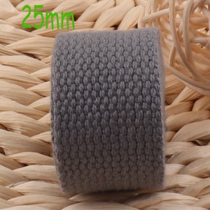 Cotton Webbing,Gray Webbing,1 inch Webbing,Key Fob Webbing,Webbing By The Yard,Bag Purse,Webbing Keychain,Soft Webbing,Trim(WB572)