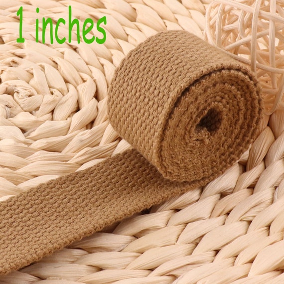 5 Yards Polycotton Webbing Coconut Brown Jacquard Webbing 1-1