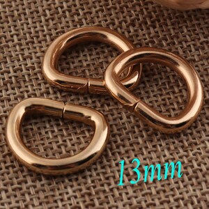 20 PCS metal Gold D Ring Buckles,D Rings d ring belt,Webbing Purse Bag Handbag purse Hardware,metal d-ring-13mm(28)