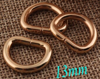 20 PCS metal Gold D Ring Buckles,D Rings d ring belt,Webbing Purse Bag Handbag purse Hardware,metal d-ring-13mm(28)