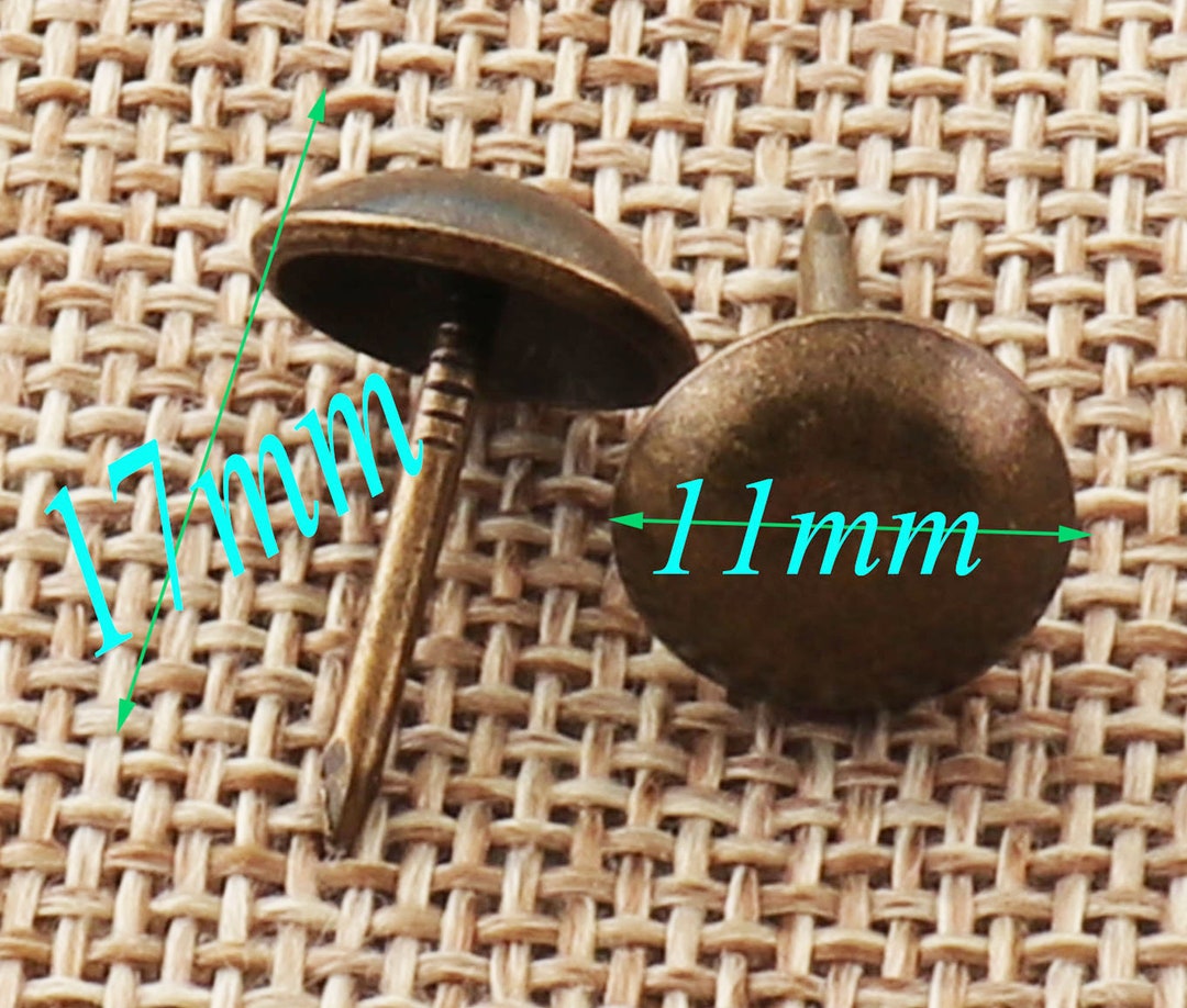 100 PCS Antique Bronze Upholstery Tacks,11mm Nailhead Tacks Rivets