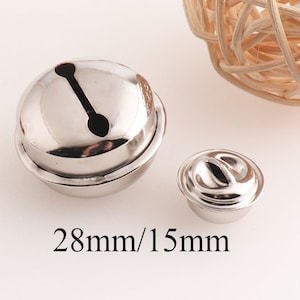 30 pcs Silver Christmas Jingle Bell Christmas Bells,Durable Jingle Bells,Pet Collar Bells Jingle-28mm/15mm-jingle bell ornament