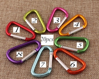 WTYONZEL 16 Pcs Cute Carabiners Clip,Oval Shape Carabiner Keychain Clip Aluminum Hook Accessories Snap Link Key Chain Ring Hook