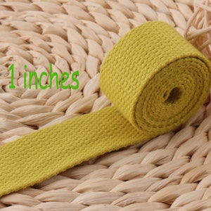 Cotton Webbing,Yellow Color Webbing,1 inch Webbing,Key Fob Webbing,Webbing By The Yard,Bag Purse,Webbing Keychain,Soft Webbing(WB587)