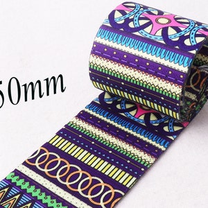 2&quot;(50mm) Bule Soft Webbing,Geometric Pattern WEBBING,Purse Bag Handbag Handle,Bag Belt Woven Belt By the yard(WB0103)