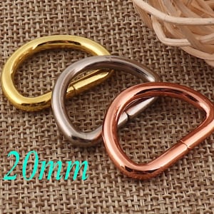 40 PCS Gold/Rose Gold/Silver metal d-ring,20mm D Rings d ring belt Buckles,Webbing Purse Bag Handbag purse Hardware D Ring-20mm(L02)