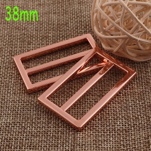 6 Rose Gold Slide Buckles,1 1/2"(38mm)Strap Fasteners Belt Buckle Adjuster Buckles,Bag Luggage Straps,Metal Purse Buckles(sb99)