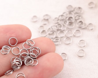 1/8"(4mm),10-400pcs,MINI Silver Key Ring keychain Split Key Rings Key Fob Split Rings Findings(5040)