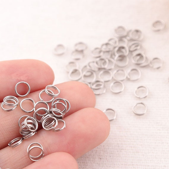 50 Pcs Split Rings Small Key Rings Bulk Keychain Rings for Keys  Organization DIY Crafts Keyrings 9Mm,Split Rings