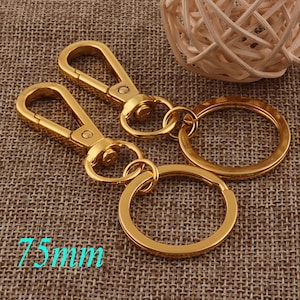 Metal Gold Key Chain KeyChains,Key Ring Clasps O-Rings Parrot Hook,Snap Charm Push Clasp Key Chain Supplies-10 PCS(d60)