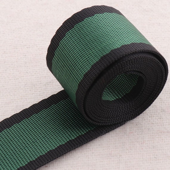 Stripe Webbing: Black & Green Webbing Stripe Webbing: Black & Green Webbing