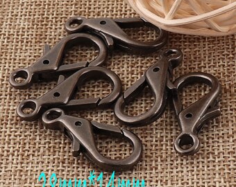 20 Lobster Swivel Clasps,parrot clasp,28mm,Black Hook Clasps Claws,Carabiner Snap,Buckle Gate Bag,Purse Strap,Handbag Snap,Purse Hook(S30)