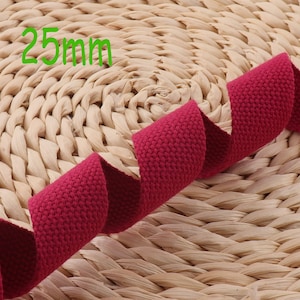 Pink Red Webbing,1 inch Webbing,Cotton Webbing,Key Fob Webbing,Webbing By The Yard,Bag Purse,Webbing Keychain,Soft Webbing,Trim(WB570)