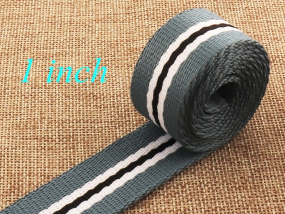 Blue Striped Cotton Webbing Belt,soft Tape Webbing Key Fob Webbing