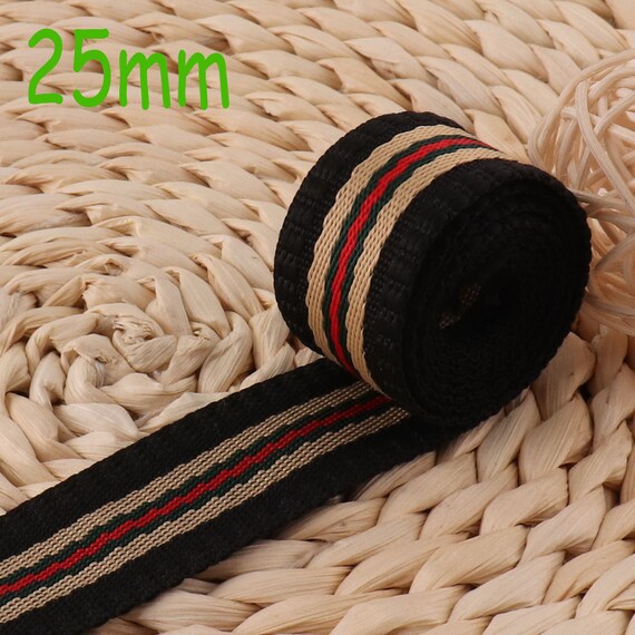 Stripe Webbing: Black & Khaki Stripe Webbing: Black & Khaki