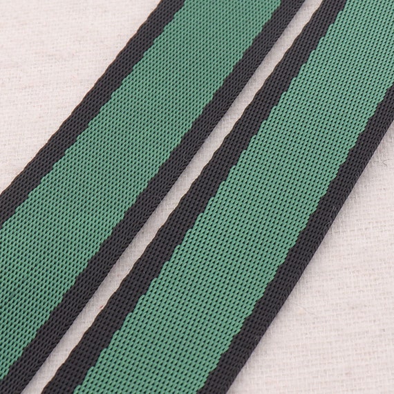 Stripe Webbing: Black & Green Webbing Stripe Webbing: Black & Green Webbing