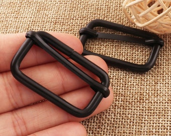 10 Pcs Black Slide Buckles,32MM Belt Buckle Strap Fasteners Belt Loop,Metal Handbag Purse Buckles-Wholesale(bk62)