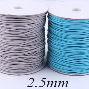 2.5 mm Blue/Gray Craft Elastic Cord,Decorative Gift Wrap Cord,Craft Stretch Elastic Thread Drawcord Round Drawstring-5-10 yards (rp011)