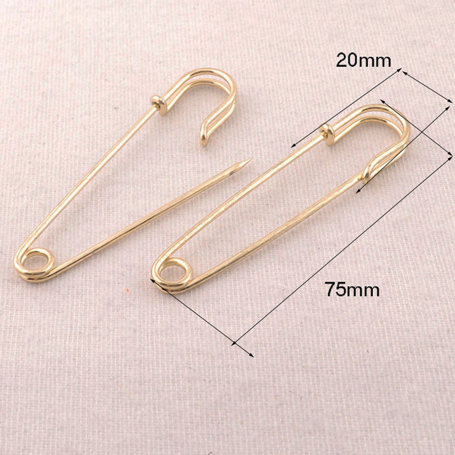 Golden Assorted Safety Pins Small Medium Large Chrome Gold Metal Sewing  Craft