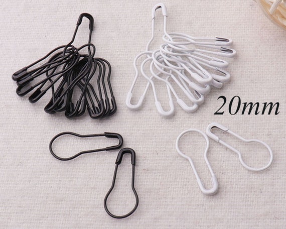 40-200 PCS MINI Black/white Safety Pins,metal Pear-shaped Pins