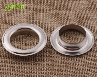 50 Sets Large Eyelets,Silver Metal Eyelets Grommets With Washers,Barrel Diameter 21mm,Leather,Canvas,bag,Purse Eyelets,Holes(3037)