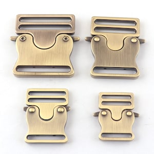 Antik Messing 20 mm / 25 mm / 30 mm / 38 mm Freigabe Schnallen, Bronze Kupplung Verschluss Rucksack Schnalle Riemen flach Metall Quick Side Schiebeschnalle