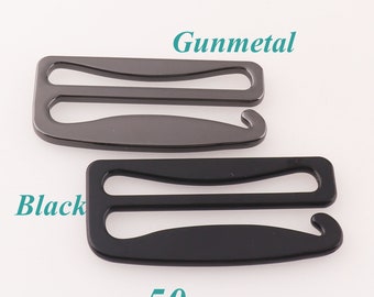 15mm/20mm/25mm/30mm/38mm/50mm Black/Gunmetal Metal G buckle G hooks Strap Slider Hooks ZINC Alloy G-Hook  2-10 PCS
