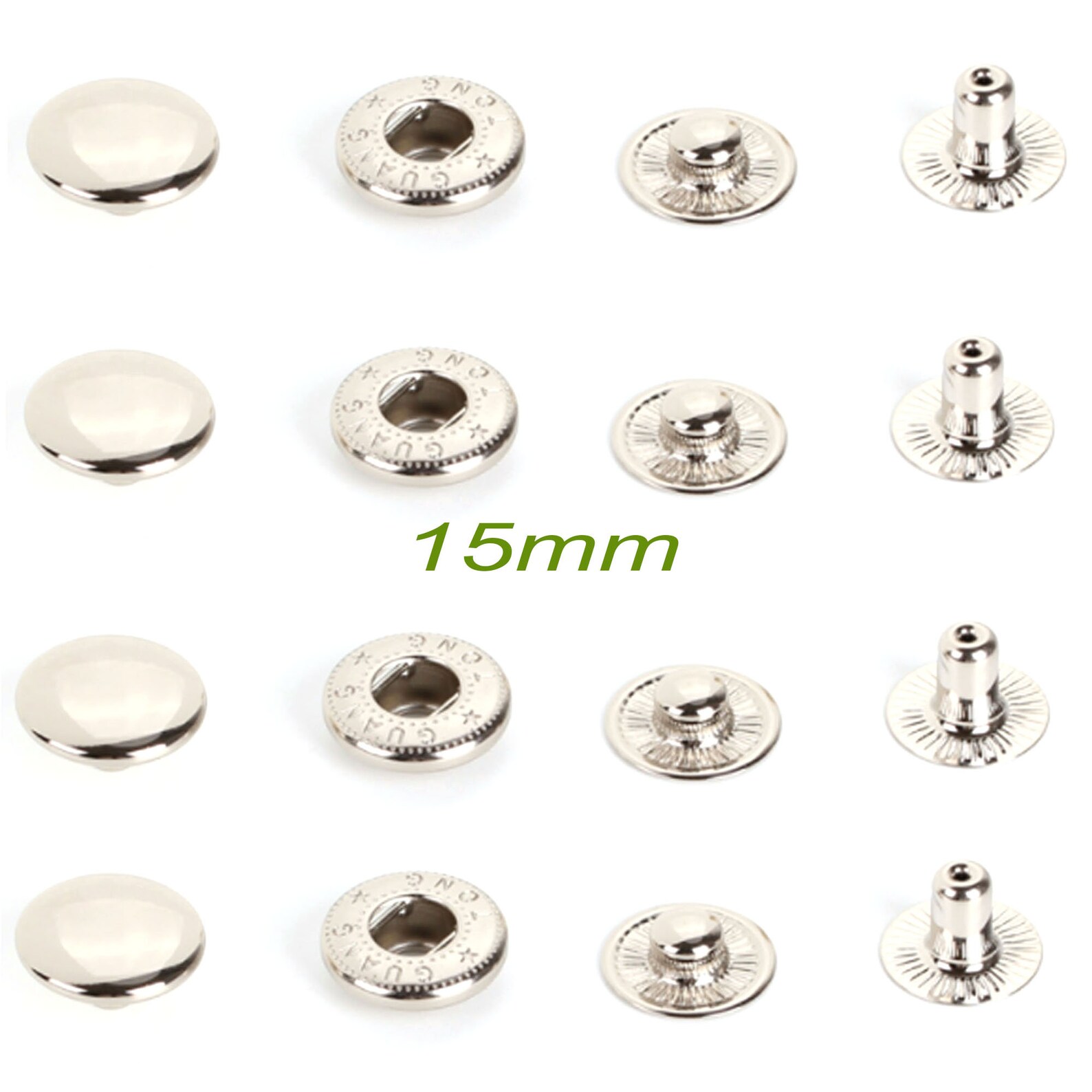 30 sets Silver Metal Snap Buttons 15mm Snap Fastener Leather | Etsy