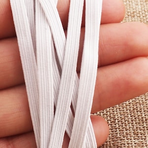 FREE SHIPPING 100 YARDS Elastic Cord Band,3mm 5mm 6mm White/Black Nylon Flat Elastic Cord,Stretch Elastic Rope Nylon Exterior Rubber