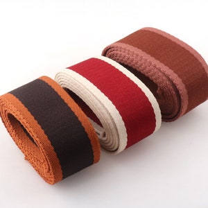 1 1/2&quot; webbing Striped 38mm Cotton Webbing Ribbon Heavy Weight nylon webbing for striped strapping Purse Bag Purse Straps Leash 1-3-5 yards