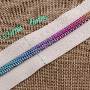 5 YARDS Rainbow Nylon Coil Zippers,6mm dress zipper White Edge colorful,Purse Nylon Dress Bag Handbag zippers -a #5 zipper(ZP01)