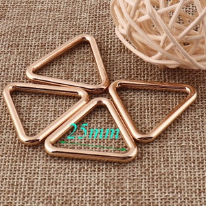 2-10 Triangle Rings,Slide Buckles,Pale Gold 1"Fasteners Belt Buckle,Flat Cast Center Bar Slide,Hardware Supplies,Metal Purse Buckles(gb1016)