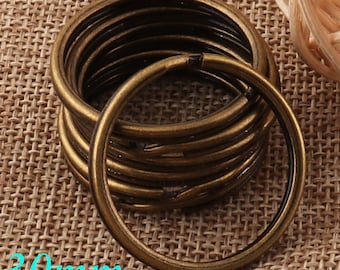 30 PCS Antiguo Bronce Split Anillos Llavero, llavero de cuero de cadena, Llavero llavero llavero, llaveros llavero fob-30mm(021)