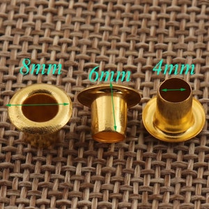 4mm Gold Eyelets,100 PCS Eyelets and Grommets,Metal Eyelets Grommets With Washers,Metal Eyelets,Eyelets for Tags,Canvas Eyelets,bag Eyelets