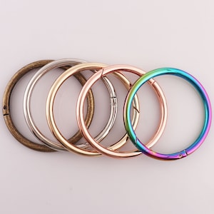 60mm Spring Gate Ring,4 PCS Spring Rings Clasp Snap Ring webbing Purse Bag Handbag buckle,round ring push gate snap hook O-Ring-2 3/8&quot;