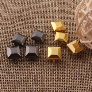 Square Rivets 100 PCS 3/8&quot;(10mm) Gunmetal Rivet,Round Studs,Fastener Brads,Snaps Stud,Prong Craft BelT Rapid Rivet,Jewelry Studs (zd1005)