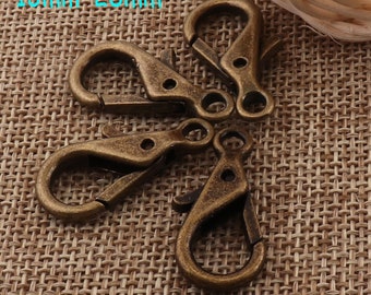 30 Antique Bronze Spring Clasp,Self Closing Clasp,Lobster claw clasp,Hook,28mm,Clasps Claws,Buckle Gate Bag,Purse Strap,Handbag Snap(SC5523)