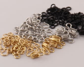 100,Hook Eye Closure,Silver/Black/Gold hook eye,hook eye clasp,clothing hook,Metal Hook and Eye Set,hook and eye,hook and eye clasp,(WX303)
