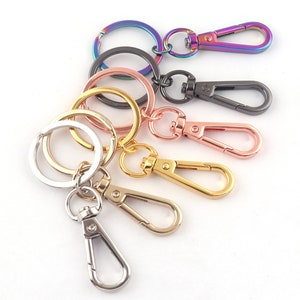 Silver/Light gold/Gold/Rose gold/Gunmetal/Rainbow Keychains key Rings Keychain With Lobster Swivel Clasps Snap Clip Hook,Key Ring,Split Ring