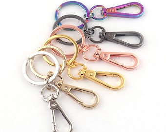 Silver/Light gold/Gold/Rose gold/Gunmetal/Rainbow Keychains key Rings Keychain With Lobster Swivel Clasps Snap Clip Hook,Key Ring,Split Ring
