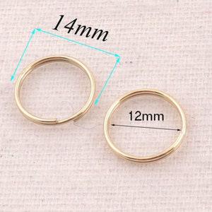 50 pcs Gold Key Ring keychain,key holder Split Key Rings Key Fob,leather key ring Split Rings Findings-14mm(5042)