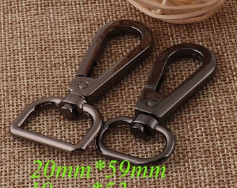 8 Lobster Swivel Clasps, 20mm/19mm Black Hook,Clasps,Claws,Connector Snap,Buckle Gate Bag,Purse Clasps,Handbag Snap,Purse Hook(q17)