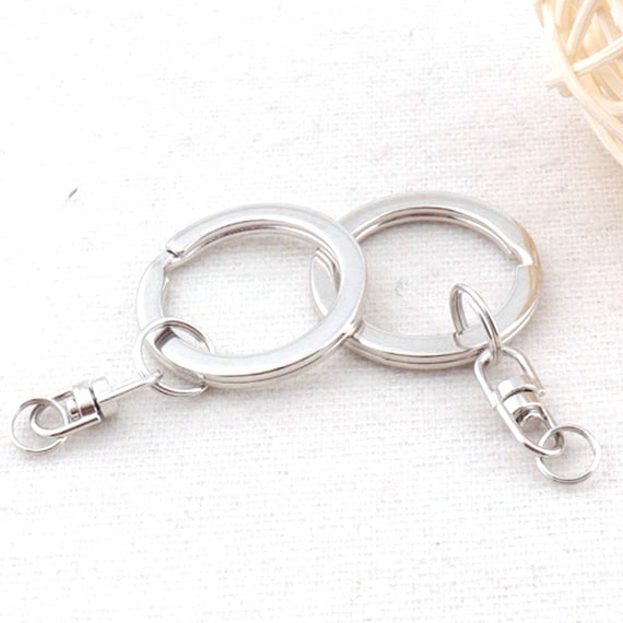 10 PCS Key Chain O-rings 50MM Silver Key Chain With Snap Hook