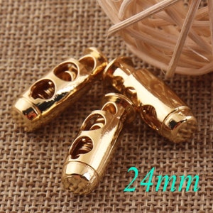 1-10PCS Gold Double Barrel Toggle Cord Lock,Cord Lock,Rope Buckle,Craft Cord Locks,Connector Buckle,Spring Buckle,Cylinder Stopper Toggle