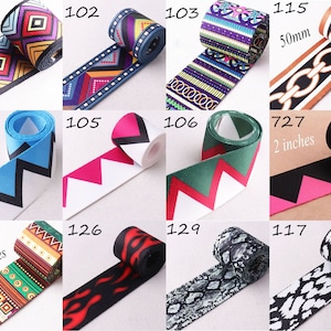 50MM Webbing with Geometric Pattern 2 Inches Smooth Soft Bag Handle Webbing,for Purse Bag Bag Strap,Strap Purse Strap Tote Bag Handle-5Yards