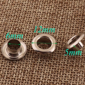 Silver Grommet Eyelets,100 Pcs Eyelets,6mm Metal Eyelets Metal Eyelets Grommets With Washers Leather Canvas Bag Clothes