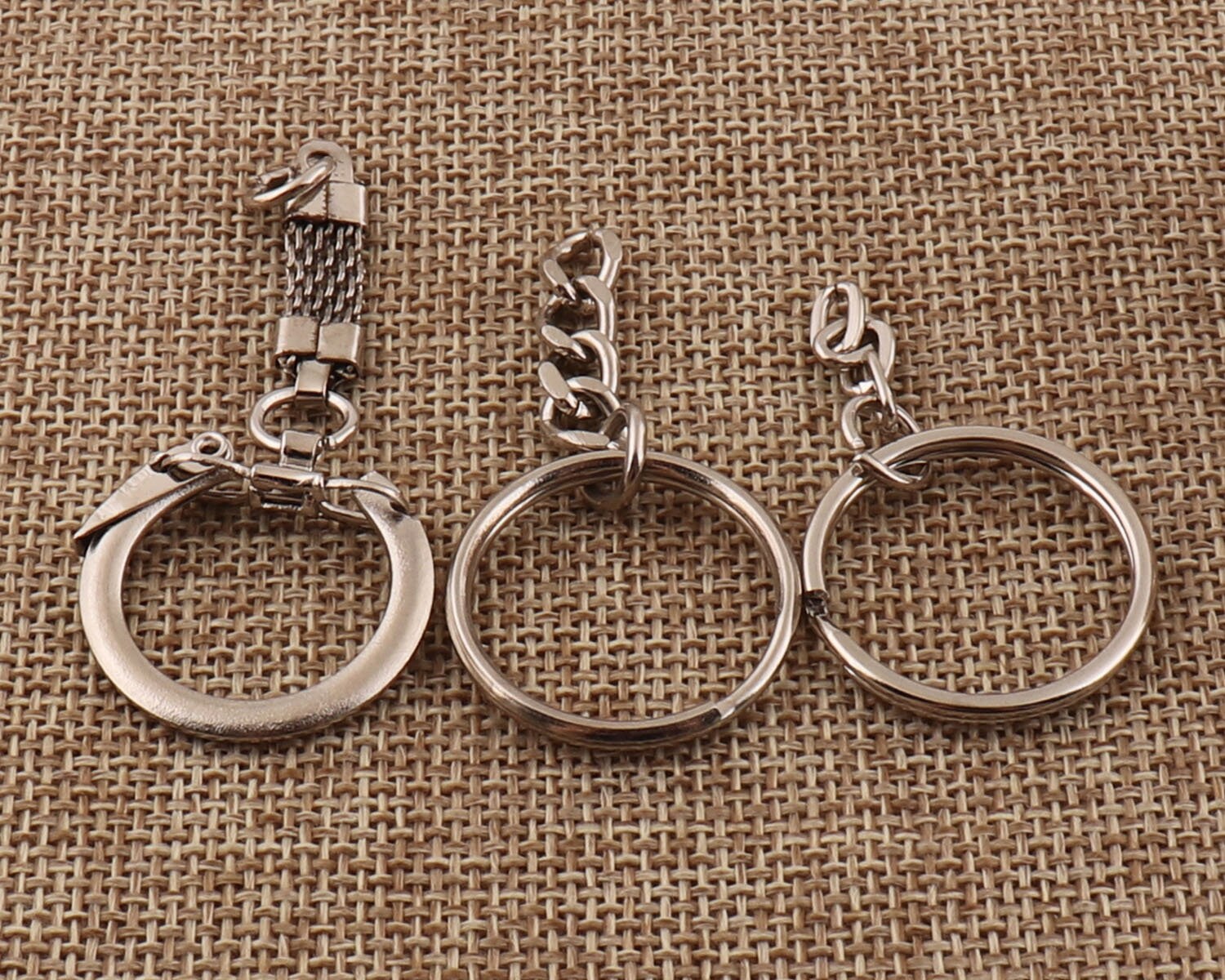 40 Pcs Silver Key Chain,key Ring Chain Leather Key Ring Key