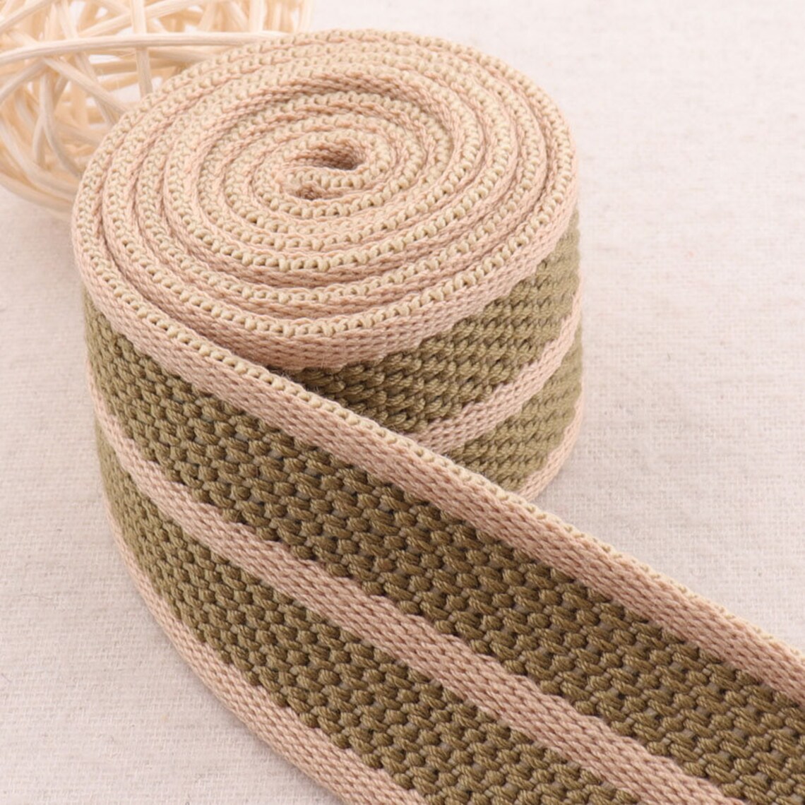 Olive Khaki Striped Webbing Ribbon Khaki Edge Bag Purse Straps | Etsy