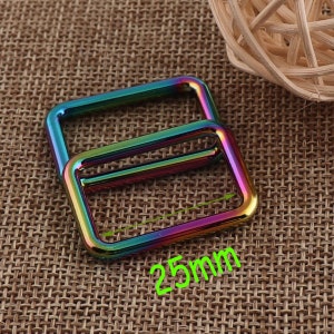 10 Rainbow Rectangle Rings,Square Rings,Rectangular Wire Loops,1&quot;(25mm)wire rings,bag rings,Webbing Purse Handbag Bag Hardware Handbag(Rc99)