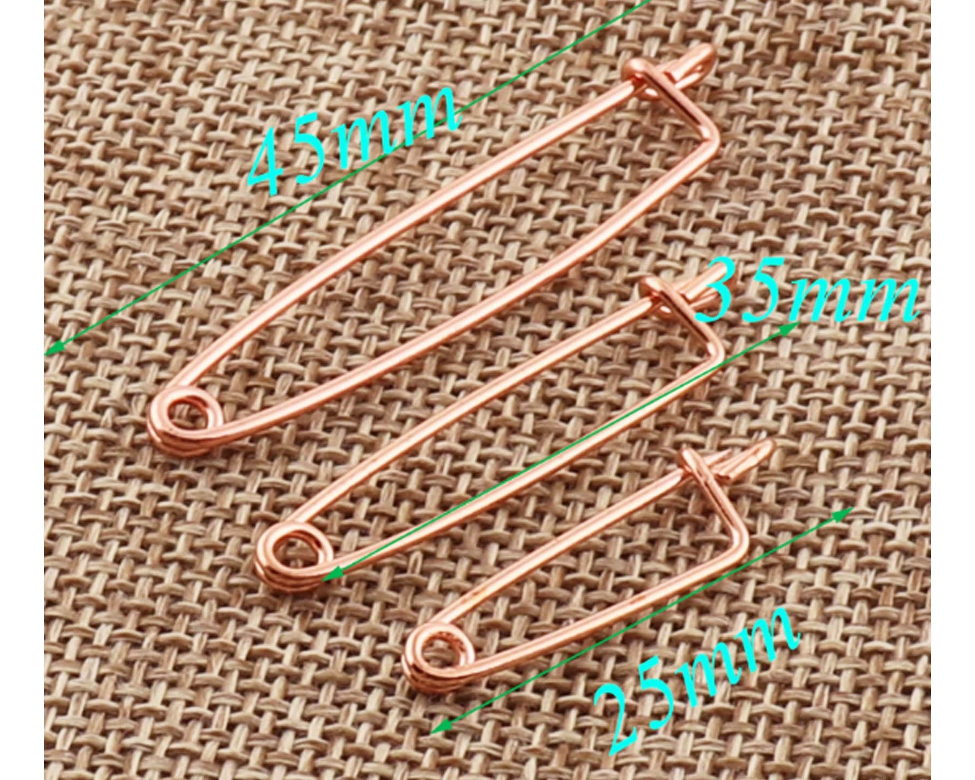 Copper Safety Pins 25mm 35mm 45mm Craft Rose Gold Safety Pins for